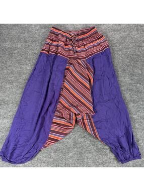 Ocean Queen‎ Hawaii Purple Striped Harem Pants - Boho, Festival, Yoga, Hippy